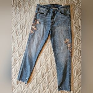 Abercrombie and Fitch Embroidered Ankle Jeans